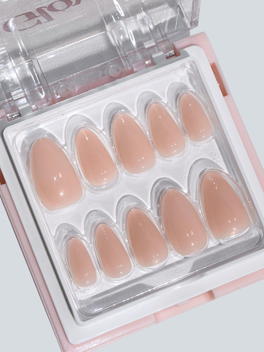 Angel milky pink press-on nails by Glowie by Her