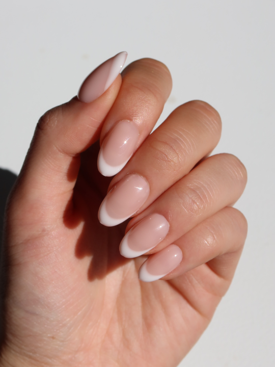 Ariana 3D gel French tip press-on nails by Glowie by Her