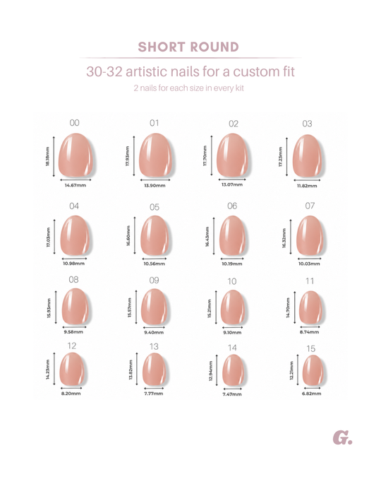 Blush short pinky nude press-on nails by Glowie by Her