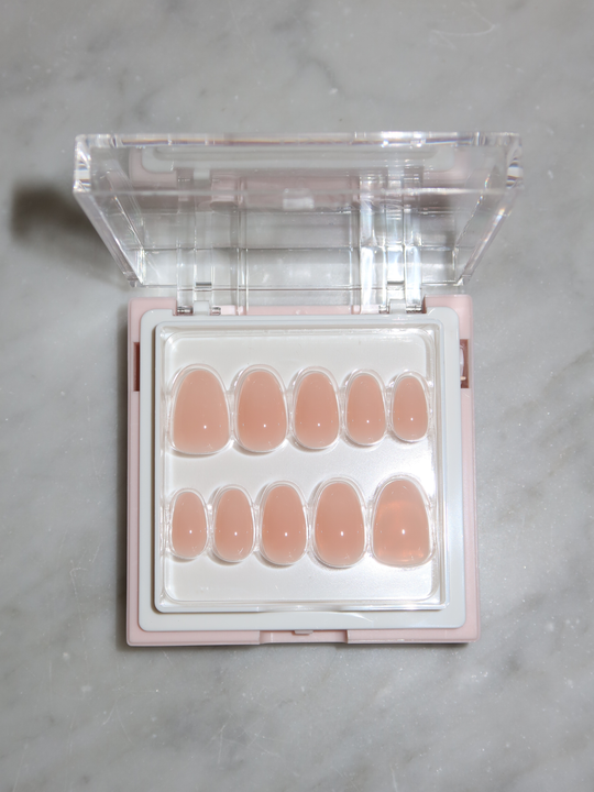 Blush short pinky nude press-on nails by Glowie by Her
