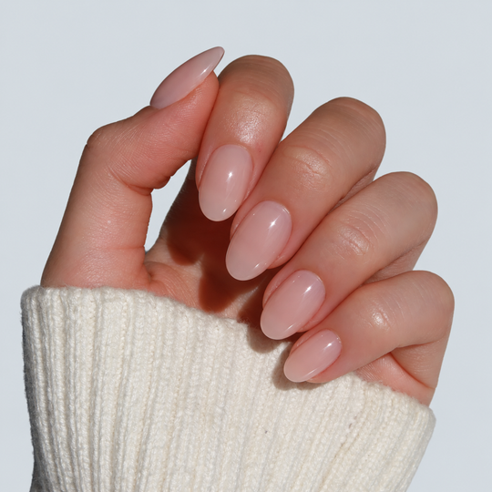 Blush short pinky nude press-on nails by Glowie by Her