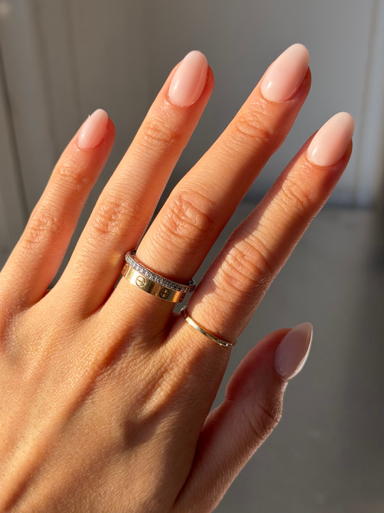 Cotton Candy sheer milky pink press-on nails by Glowie by Her