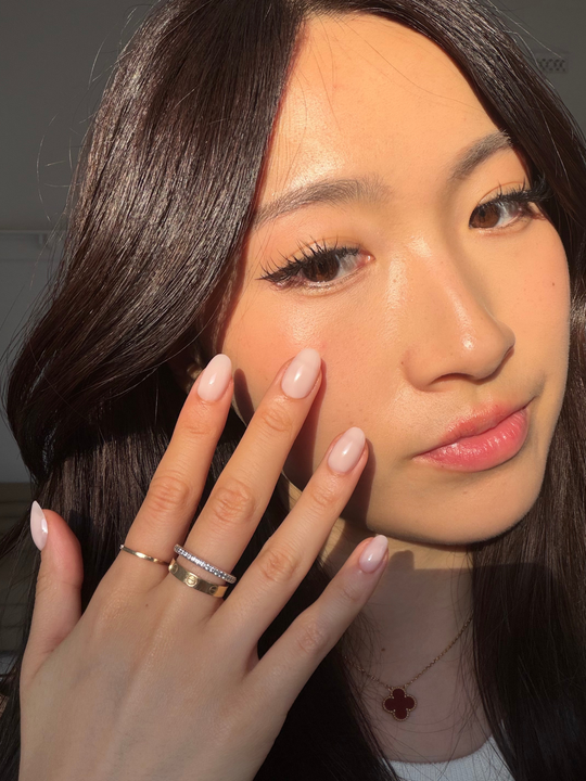 Cotton Candy sheer milky pink press-on nails by Glowie by Her