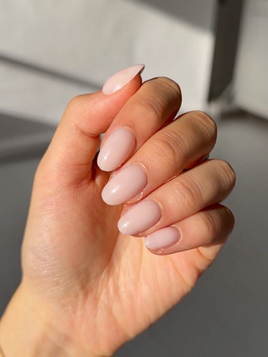Cotton Candy sheer milky pink press-on nails by Glowie by Her