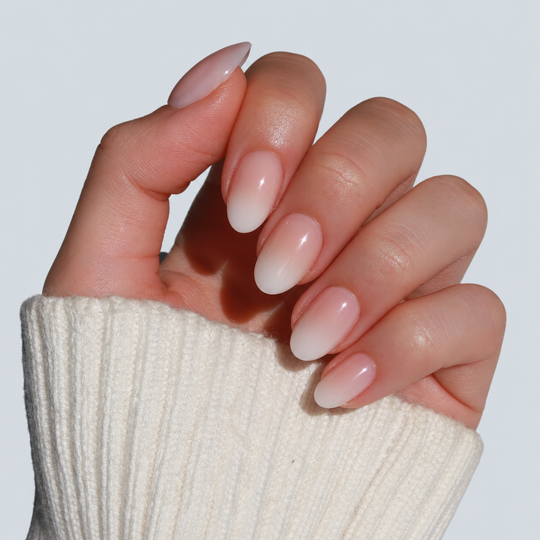 Daydream short milky pink press-on nails by Glowie by Her