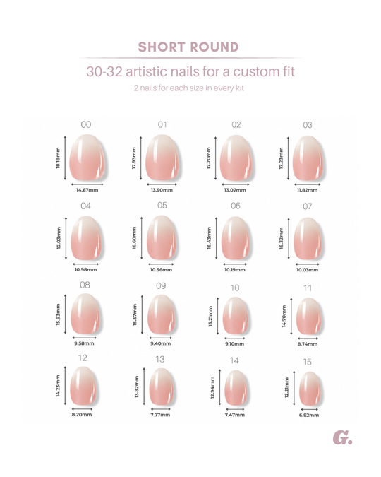 Daydream short milky pink press-on nails by Glowie by Her