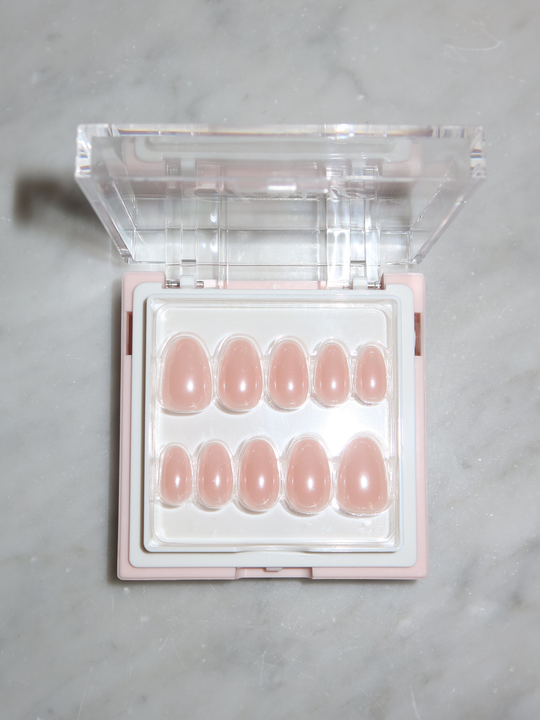 Hailey short glazed chrome press-on nails by Glowie by Her
