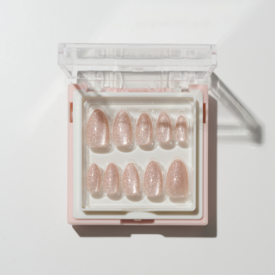 Make a Wish nude cat eye press-on nails by Glowie by Her