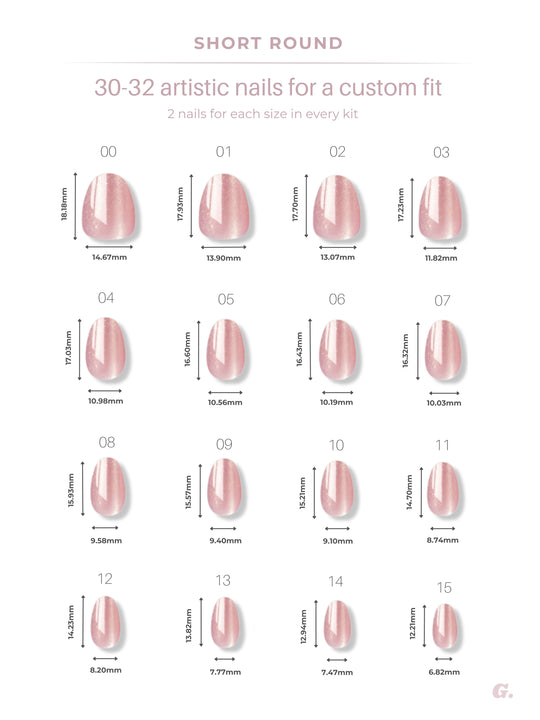 Glowie short round press-on nails by Glowie by Her