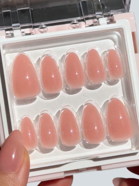 Peachy jelly press-on nails by Glowie by Her