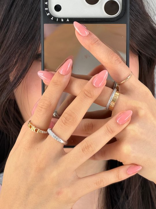 Peachy jelly press-on nails by Glowie by Her