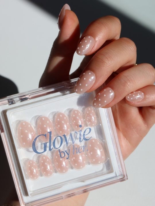 Polka 3D polka dot press-on nails by Glowie by Her