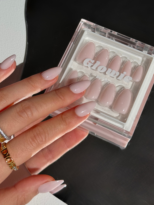 Send Nude baby pink press-on nails by Glowie by Her