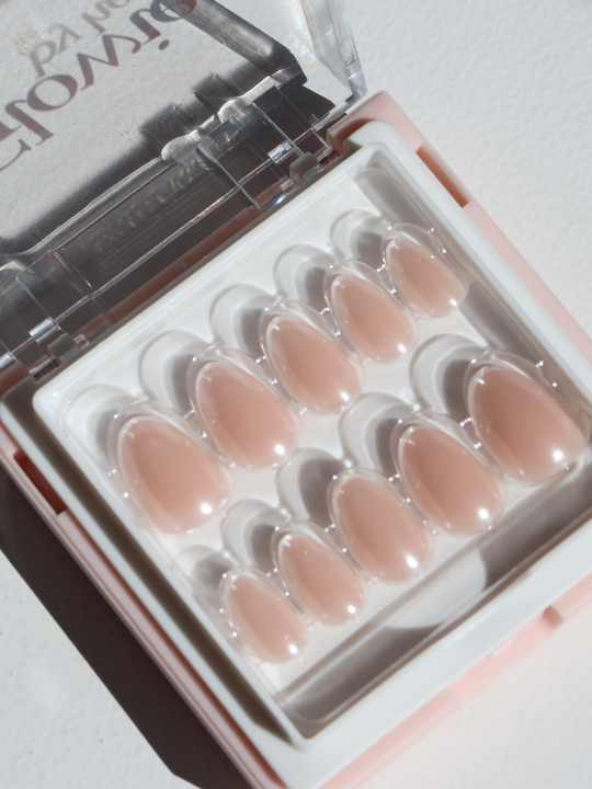 So Chic chrome French tip press-on nails by Glowie by Her