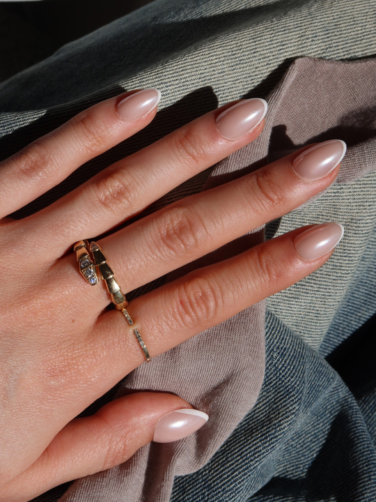So Chic chrome French tip press-on nails by Glowie by Her