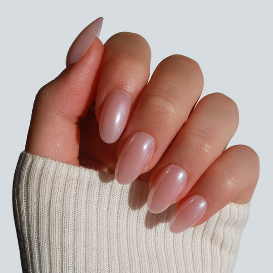 Strawberry Glaze oval press-on nails by Glowie by Her